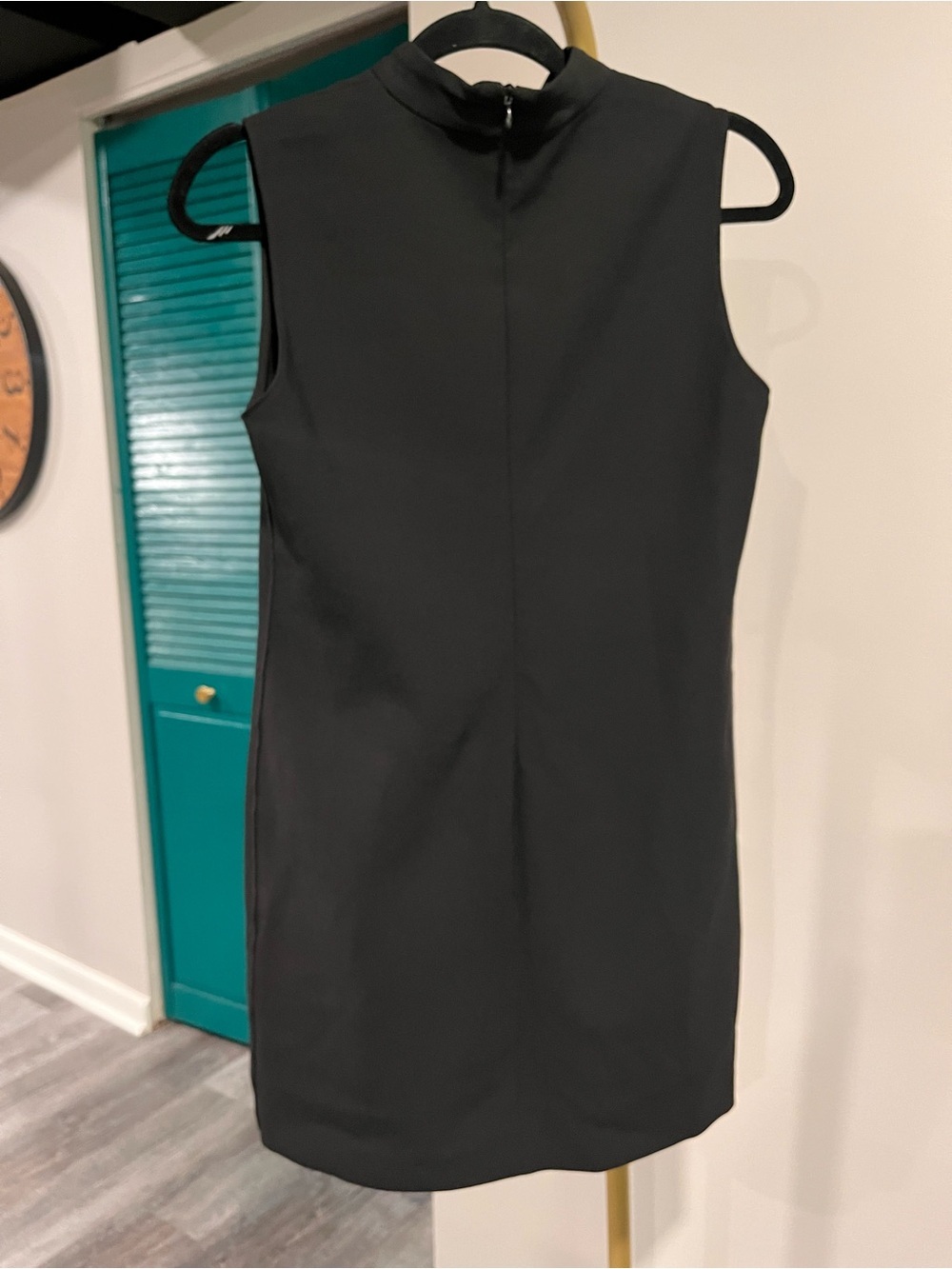 ZARA Black Mock Neck Mod Shift Dress | NWT Partial Tags | Minimalist Chic - Picture 3 of 5